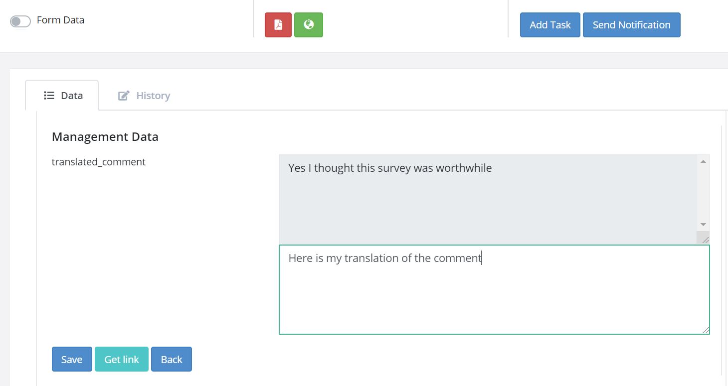 Showing the process of annotating a text response