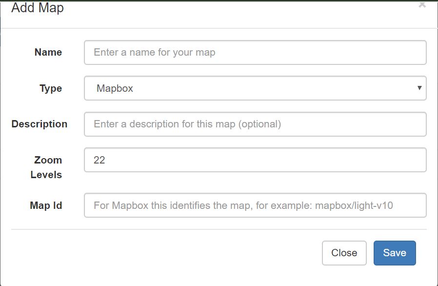 Dialog for adding a shared map
