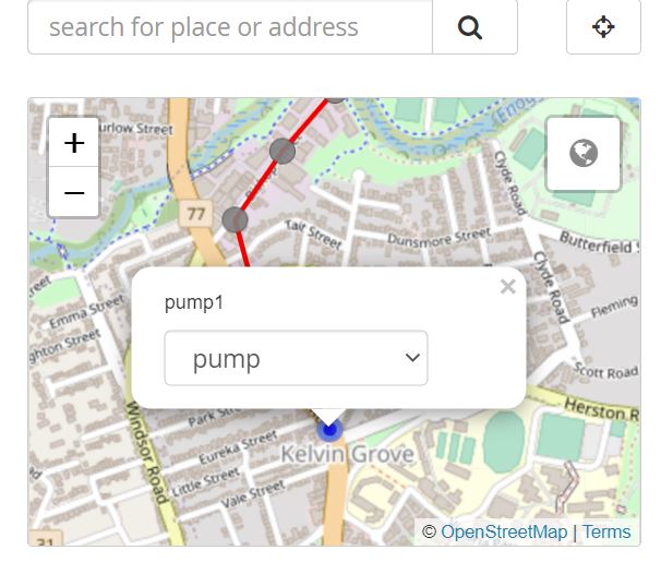 Geocompound widget being completed in a webform with several marked up points